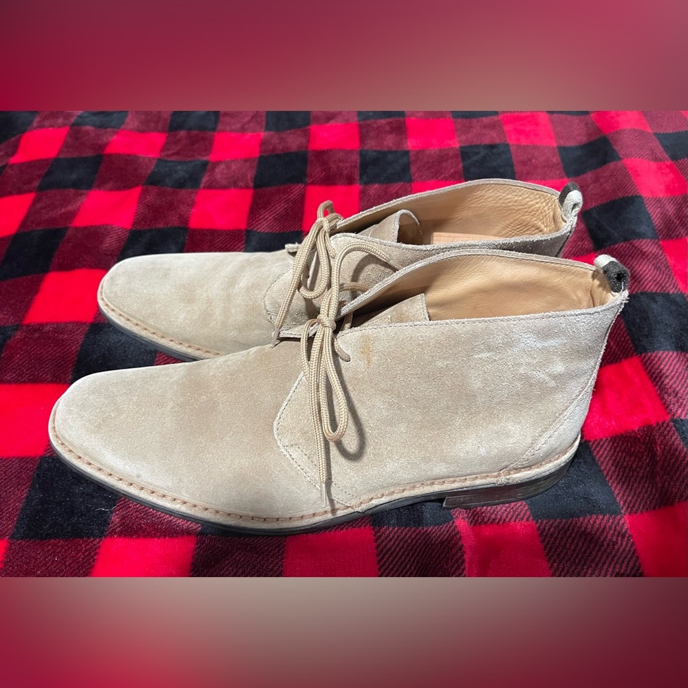 Coach Men’s Austin Beige Tan Suede Leather Chukka Boots Italy Size 11.5 RARE!
